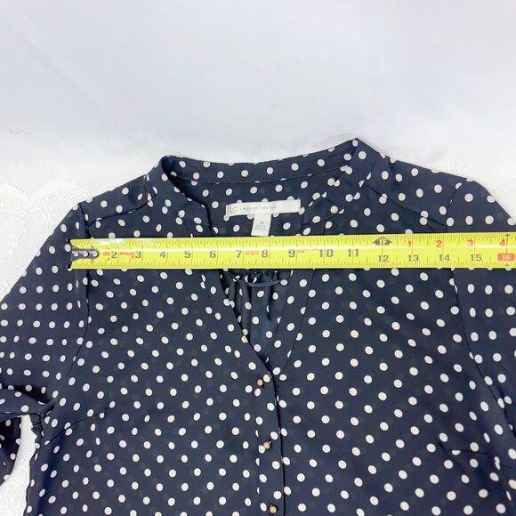 Lauren Conrad Polkadot Woman's Blouse Classy Shirt Top - Picture 10 of 12